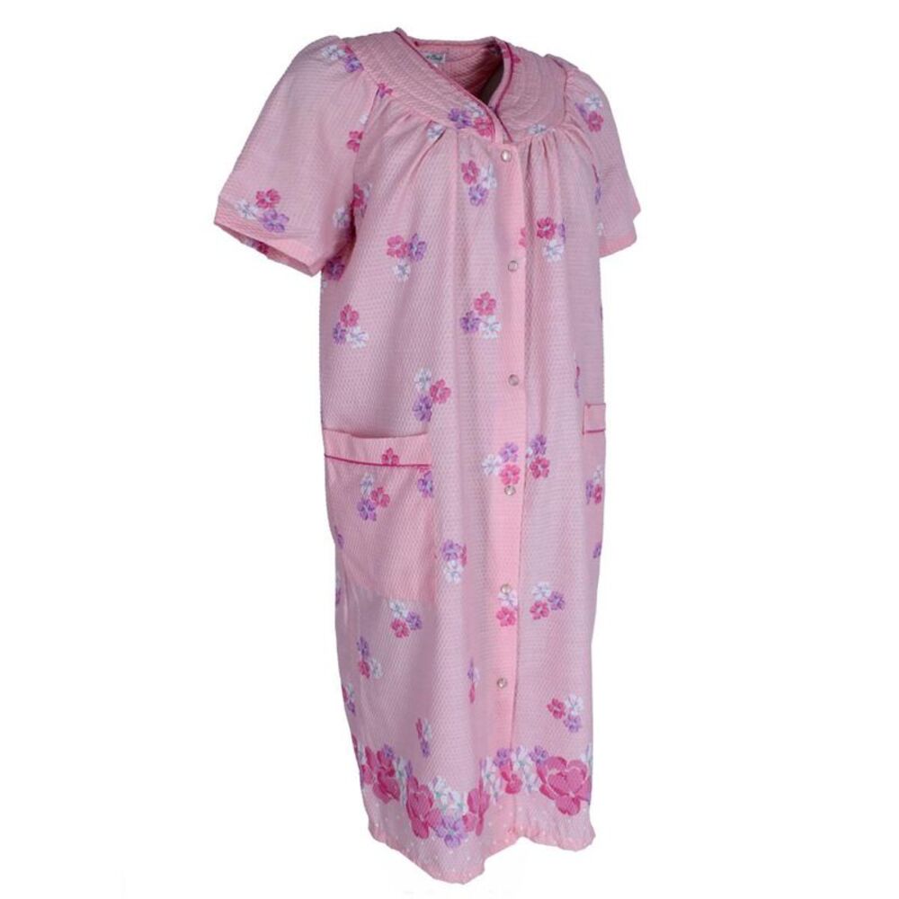 Elegant Emily Women's Floral Woven Seersucker Duster Gown - Picture 2 of 4